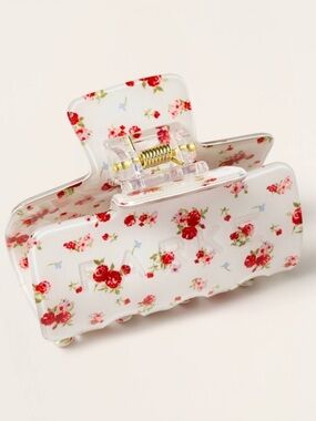 Parke x Target Red Floral Claw Clip, NWT and sealed
